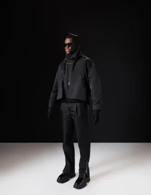 GRS Nylon Smart Pants With Belt - Sleek Black