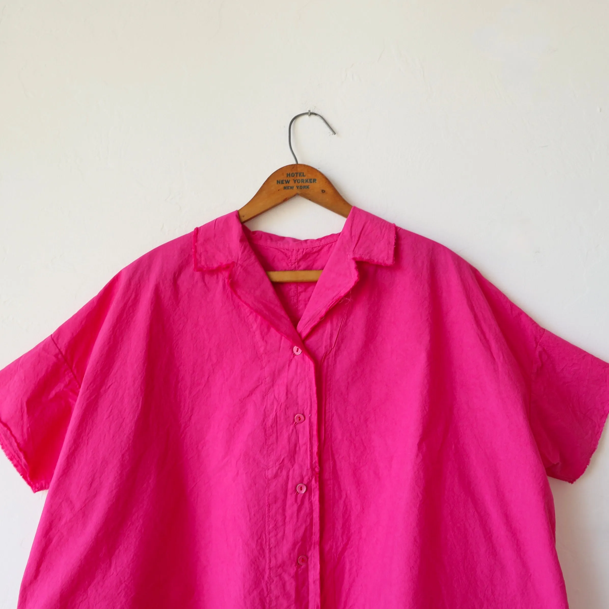 Hannoh Notch Collar Shirt - Azalea
