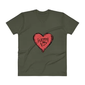 Happy VD Valentines Day Heart V-Neck T-Shirt