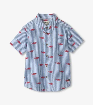 Hatley Boys Shark Silhouette Button Down Shirt