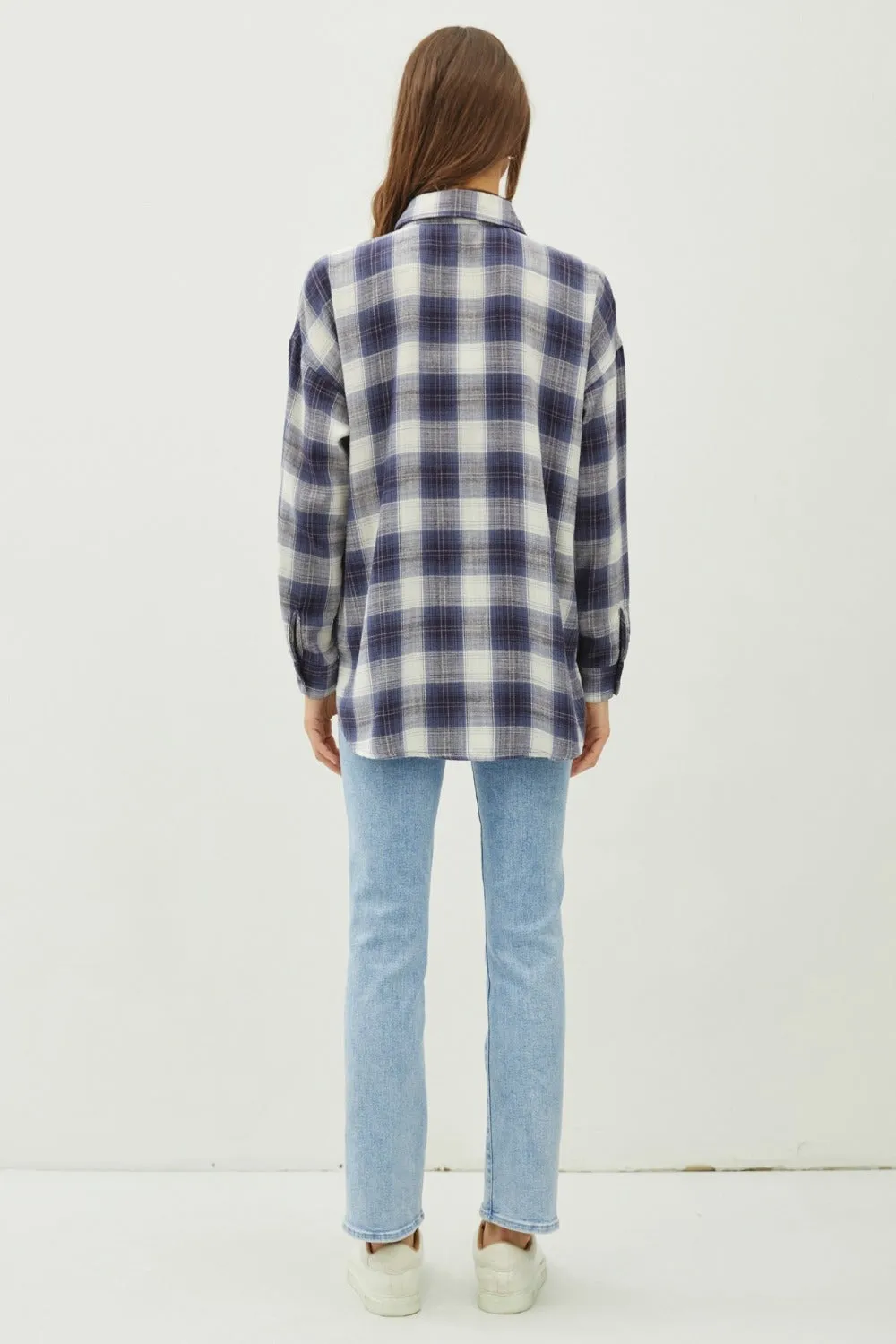 Hazel Blues® |  Be Cool Plaid Flannel Button Down Shirt with Chest Pocket