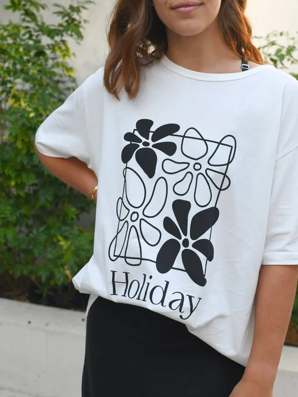 Holiday Relaxed Tee - White/Black
