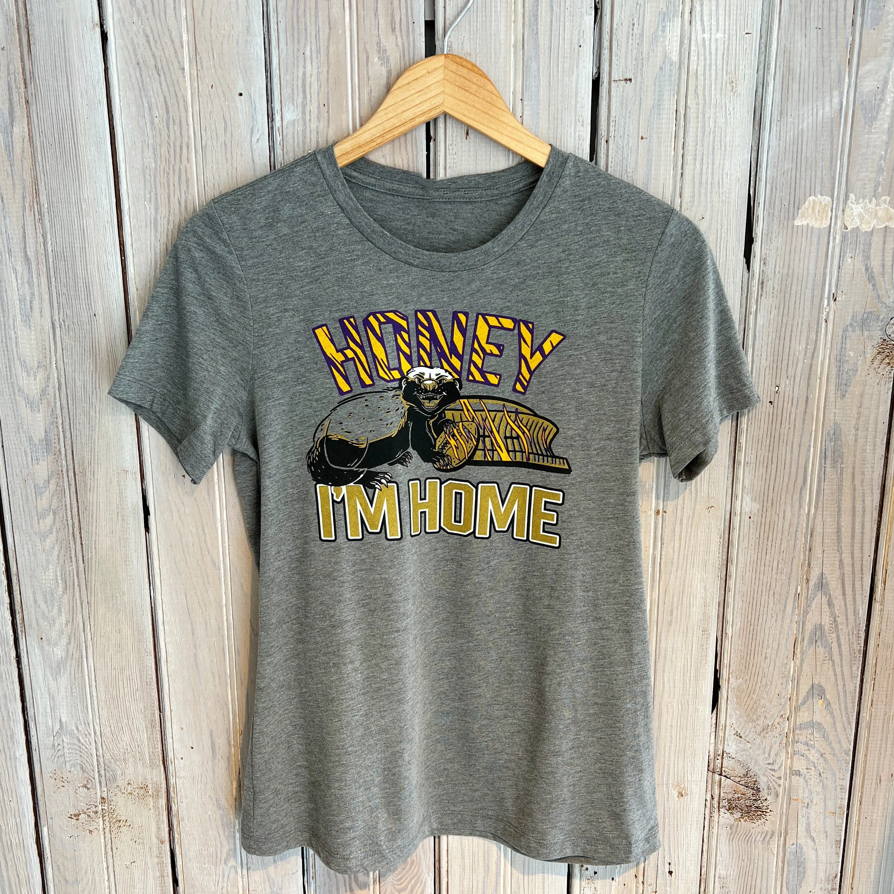 Honey, I'm Home W's C-Neck Tee-grey