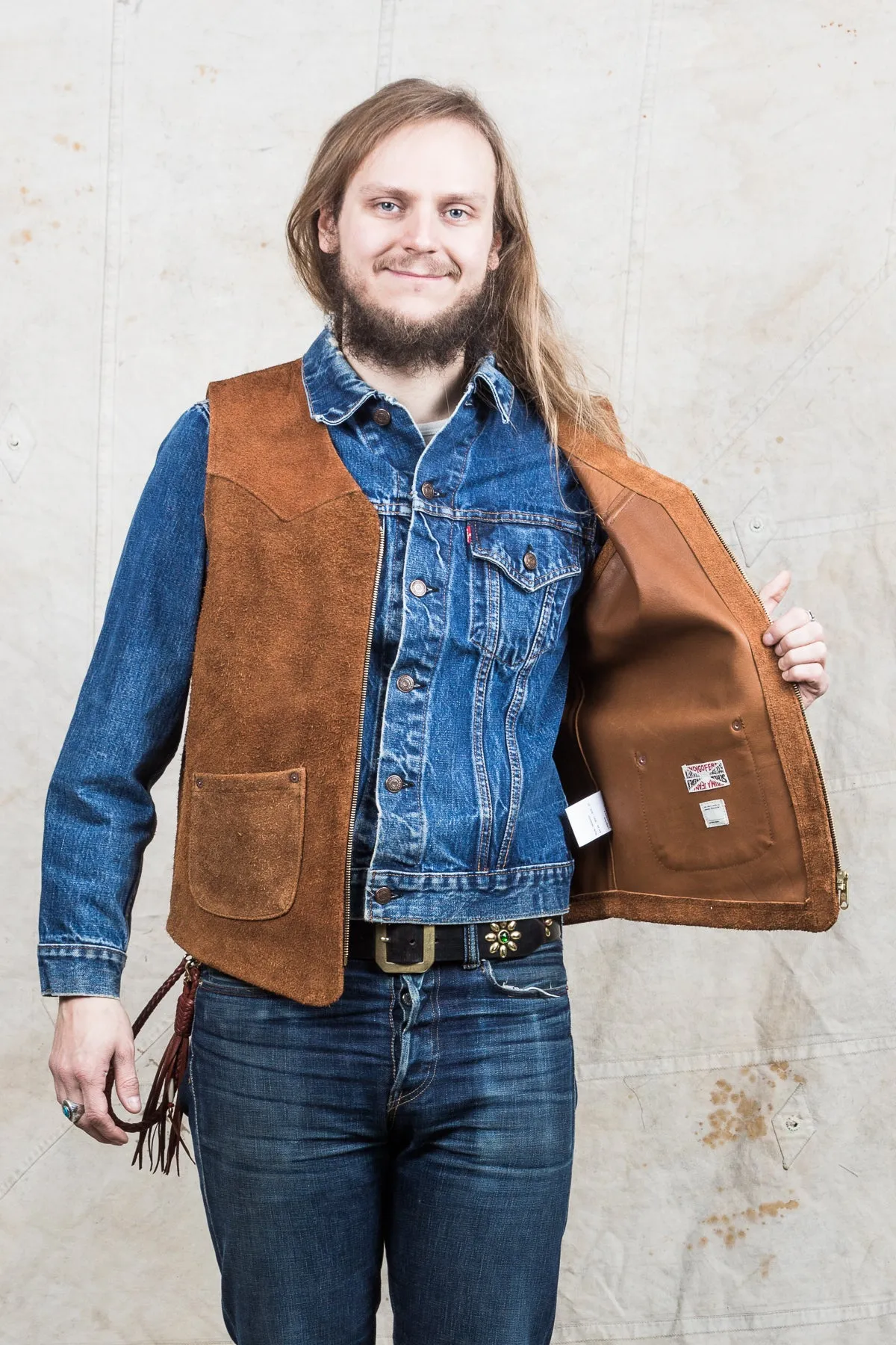 Indigofera Monroe Leather Vest Brown