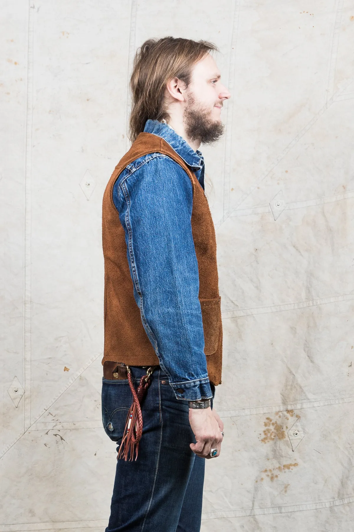 Indigofera Monroe Leather Vest Brown
