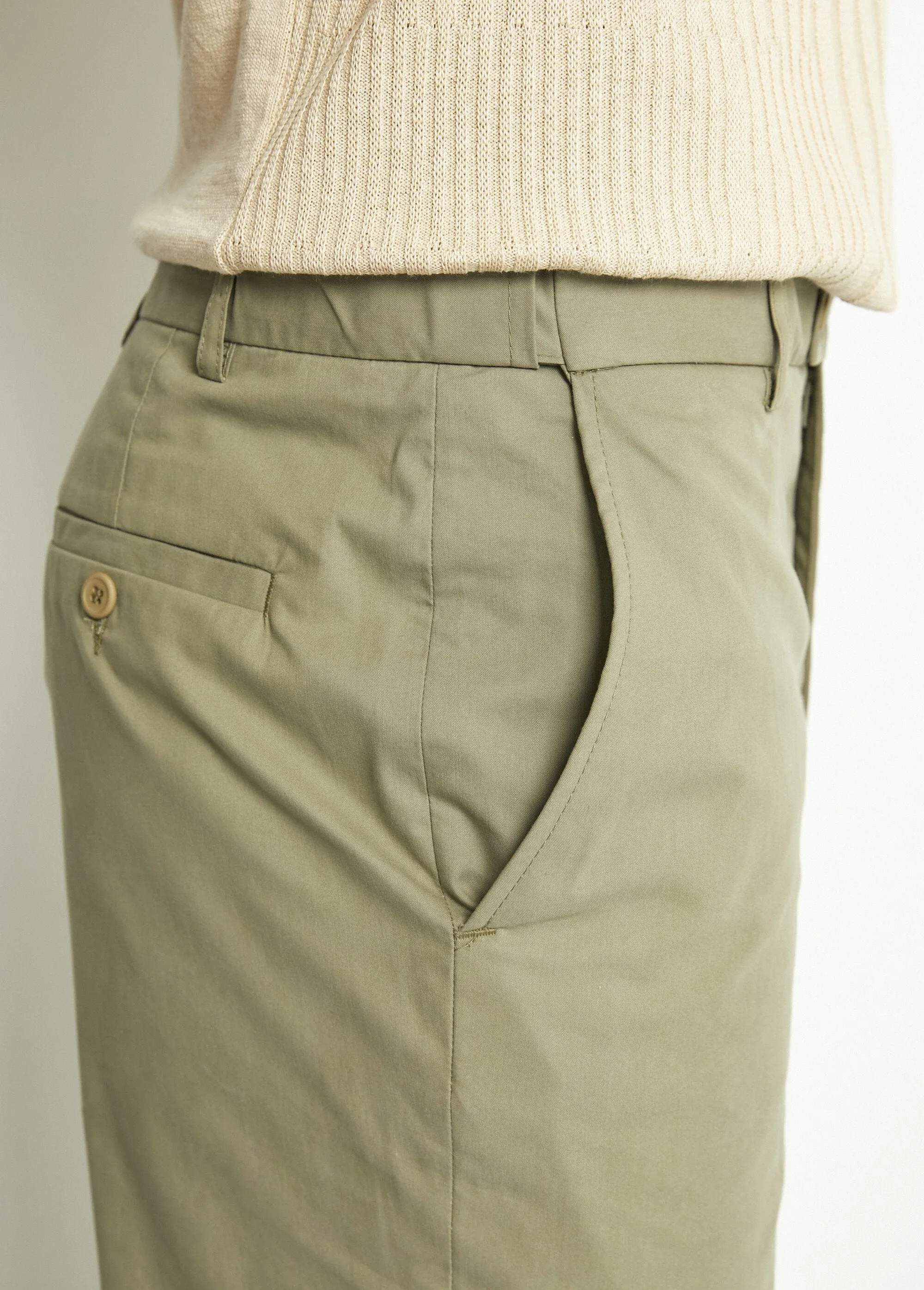 Invisible polycotton adjustable belt pants
