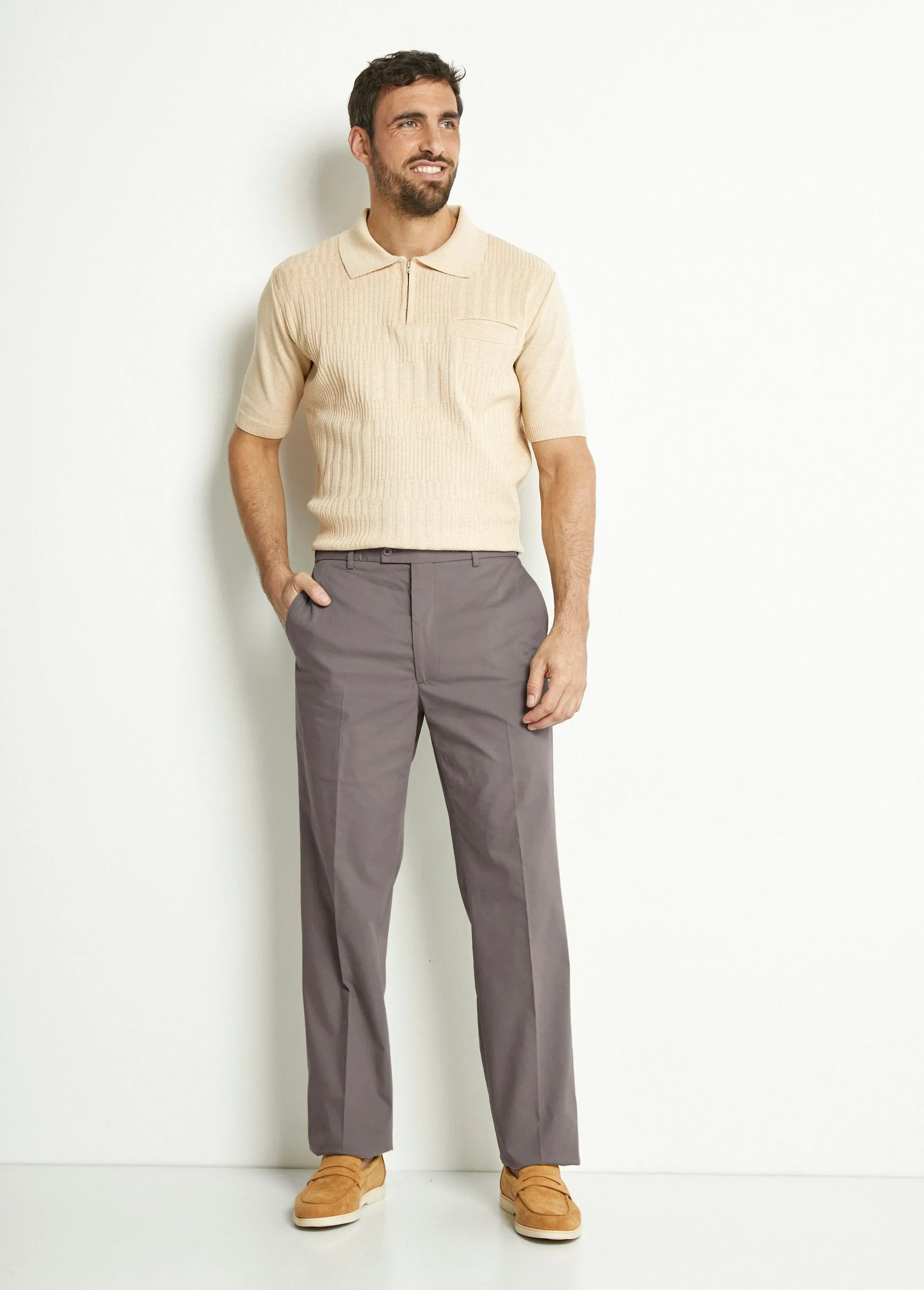 Invisible polycotton adjustable belt pants