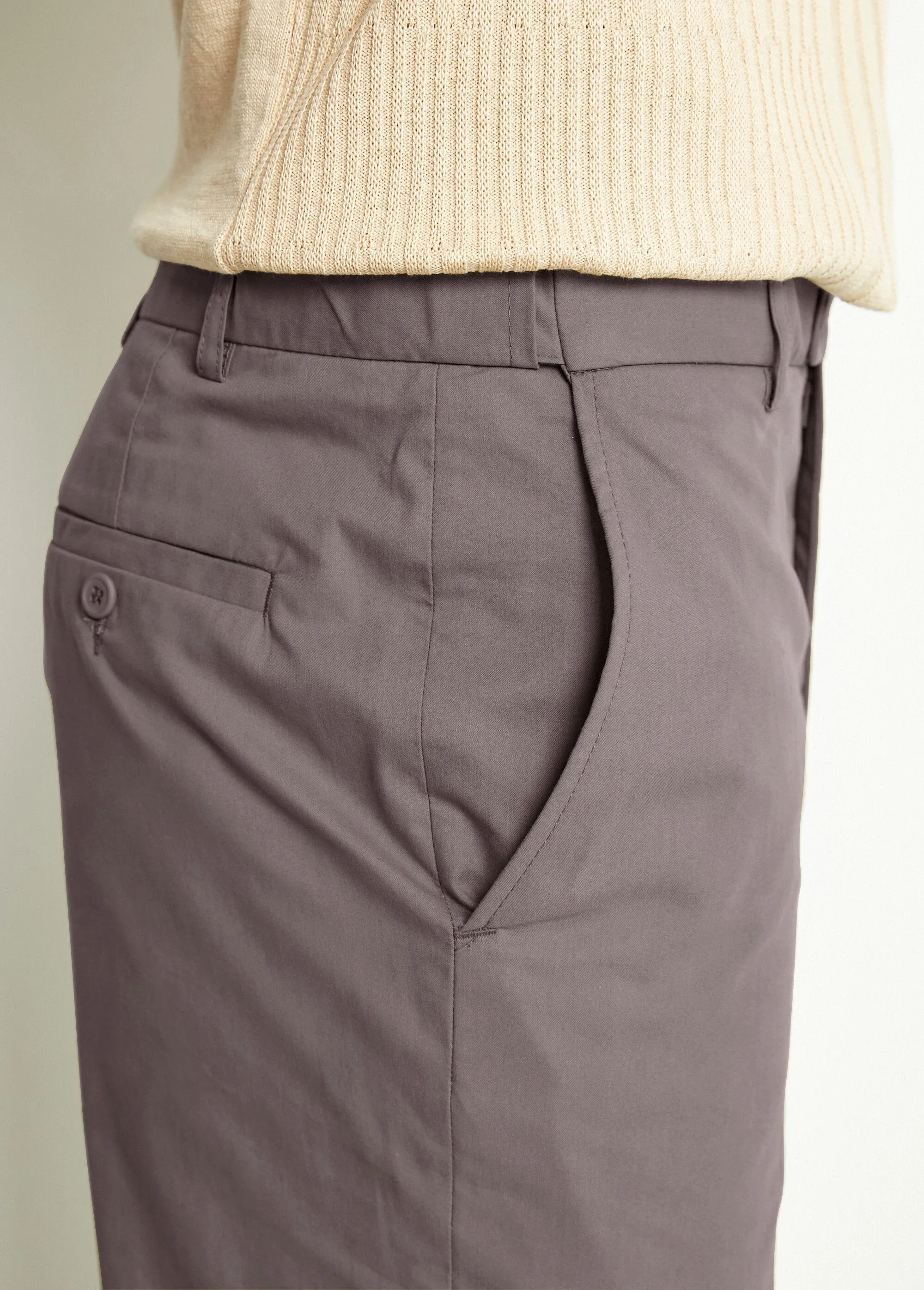 Invisible polycotton adjustable belt pants