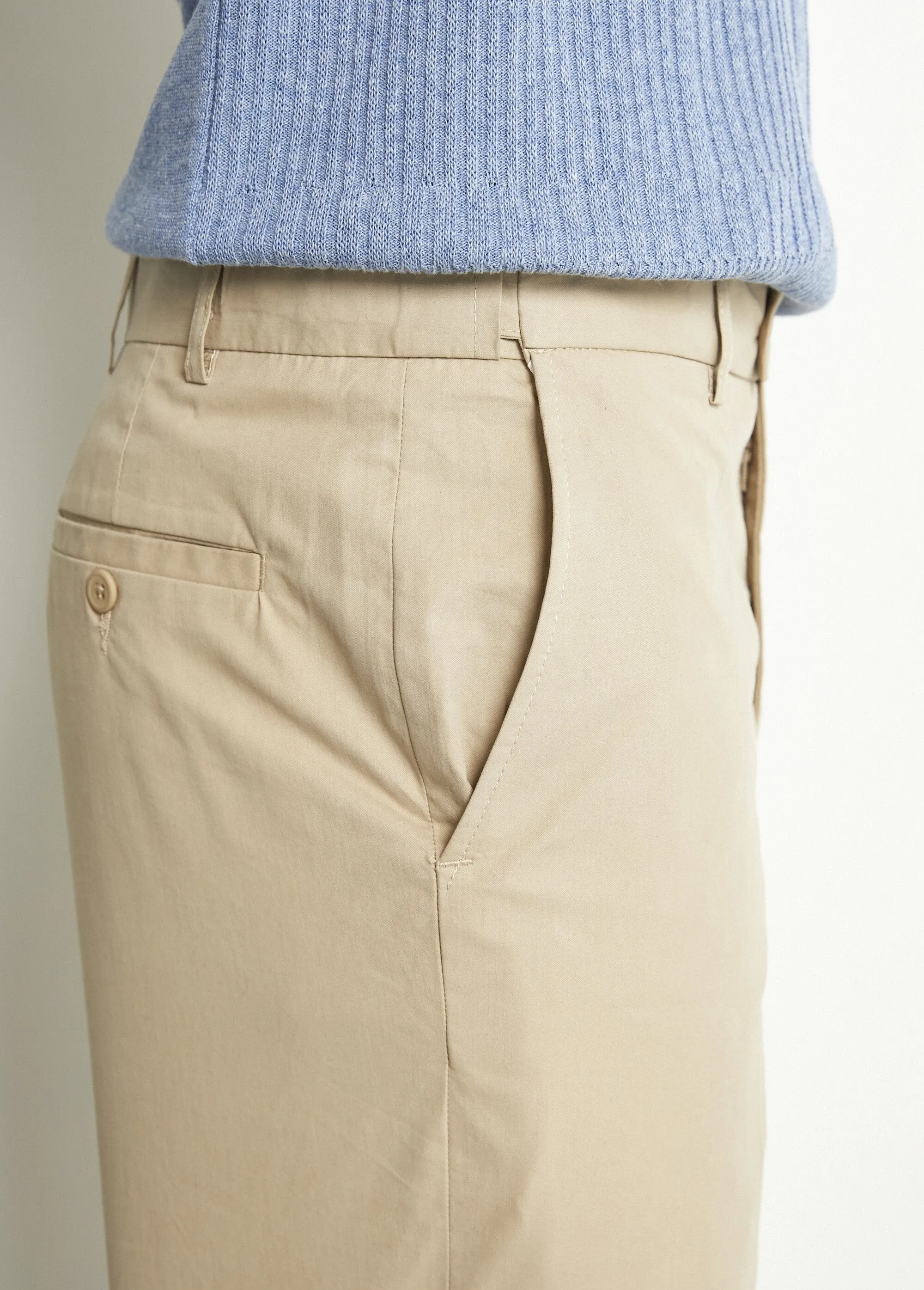 Invisible polycotton adjustable belt pants