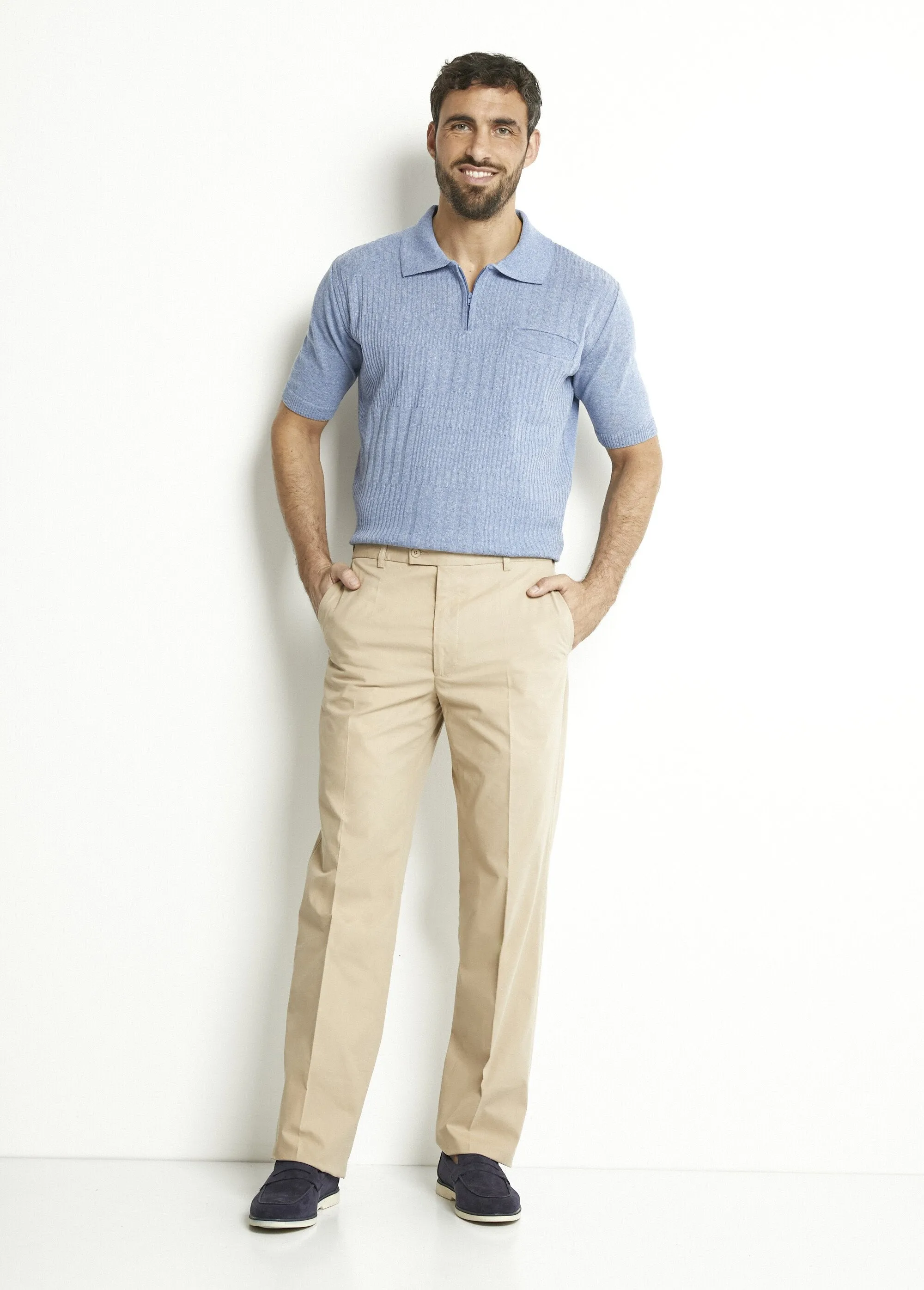 Invisible polycotton adjustable belt pants