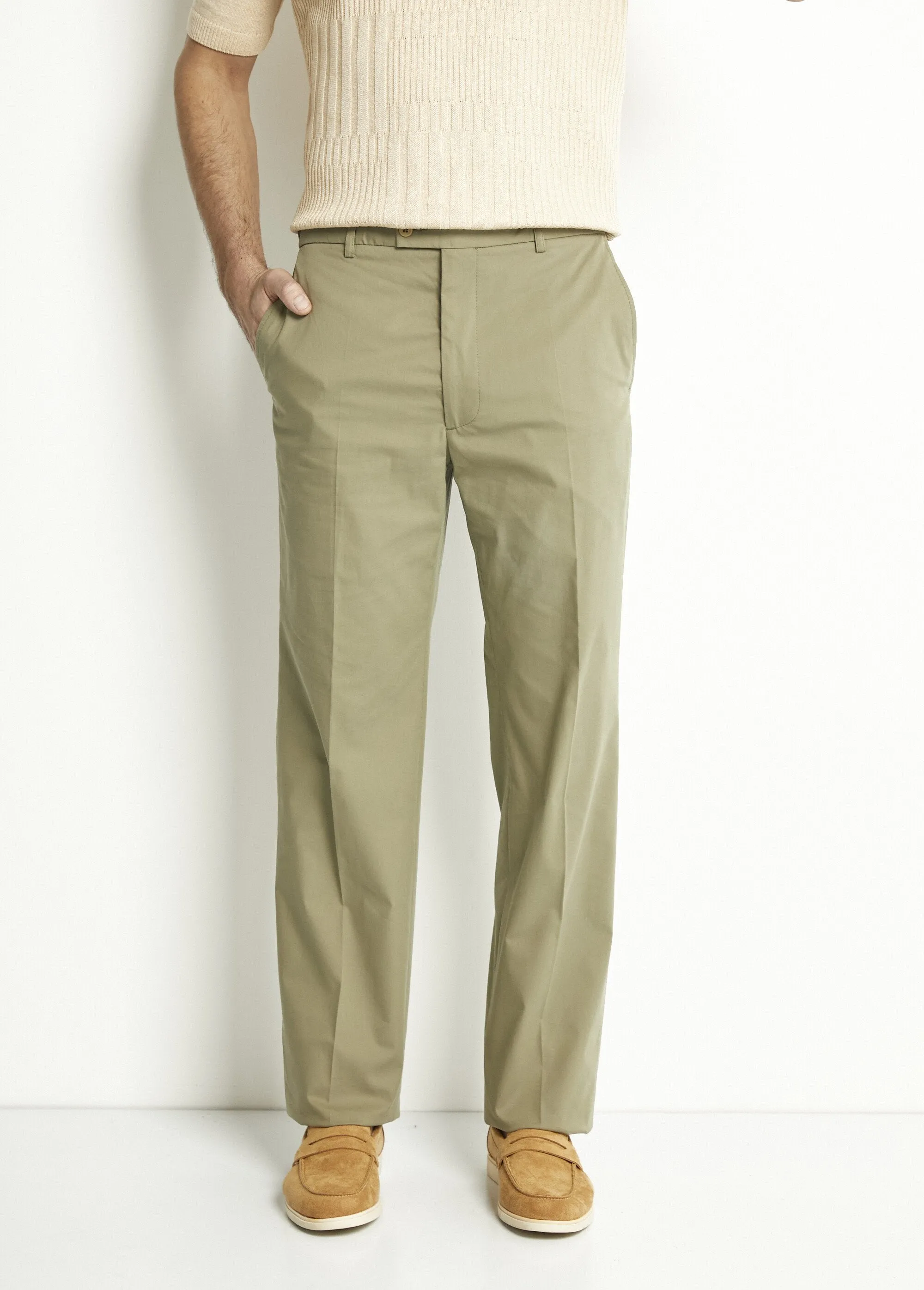 Invisible polycotton adjustable belt pants
