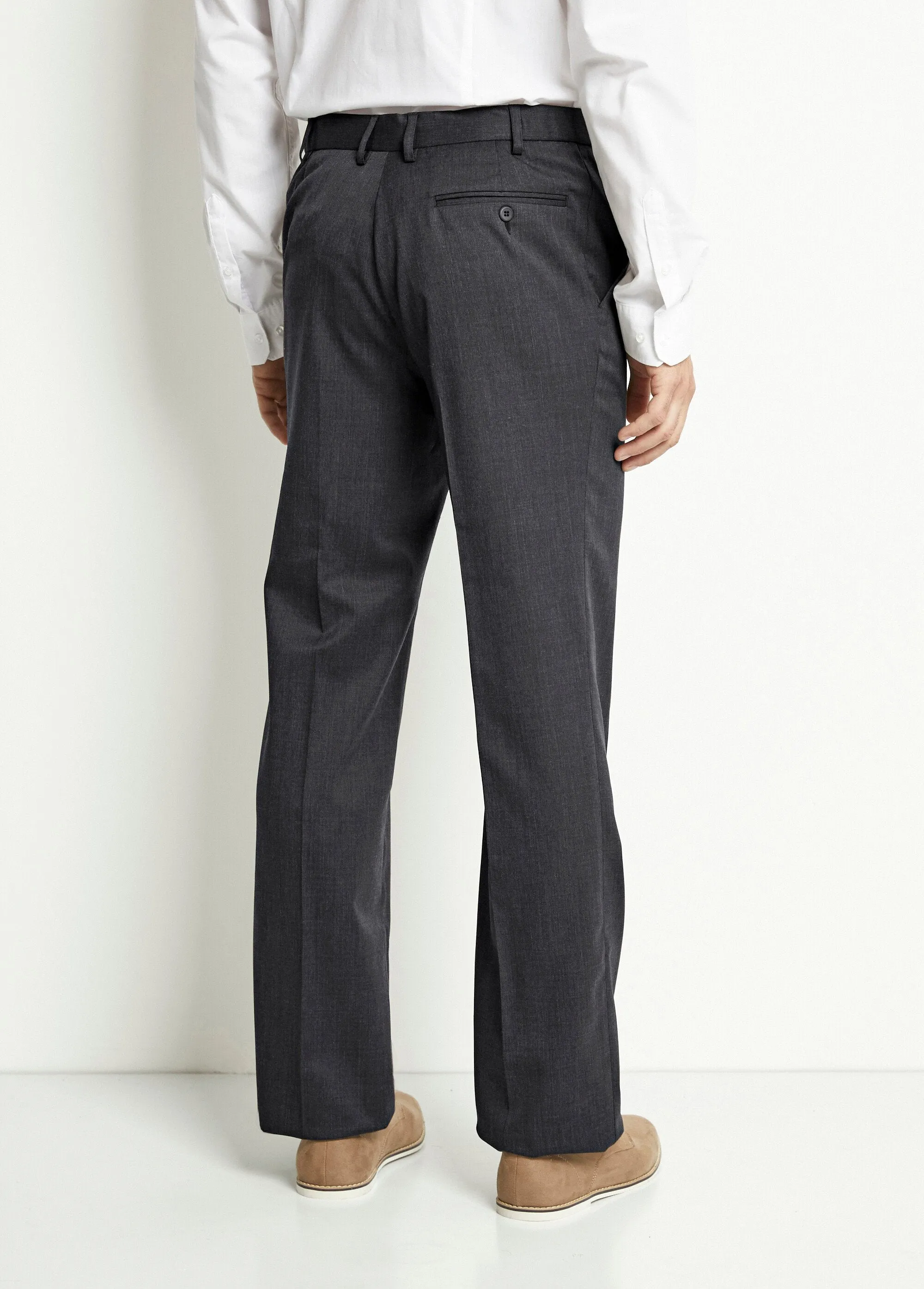 Invisible polywool adjustable belt pants