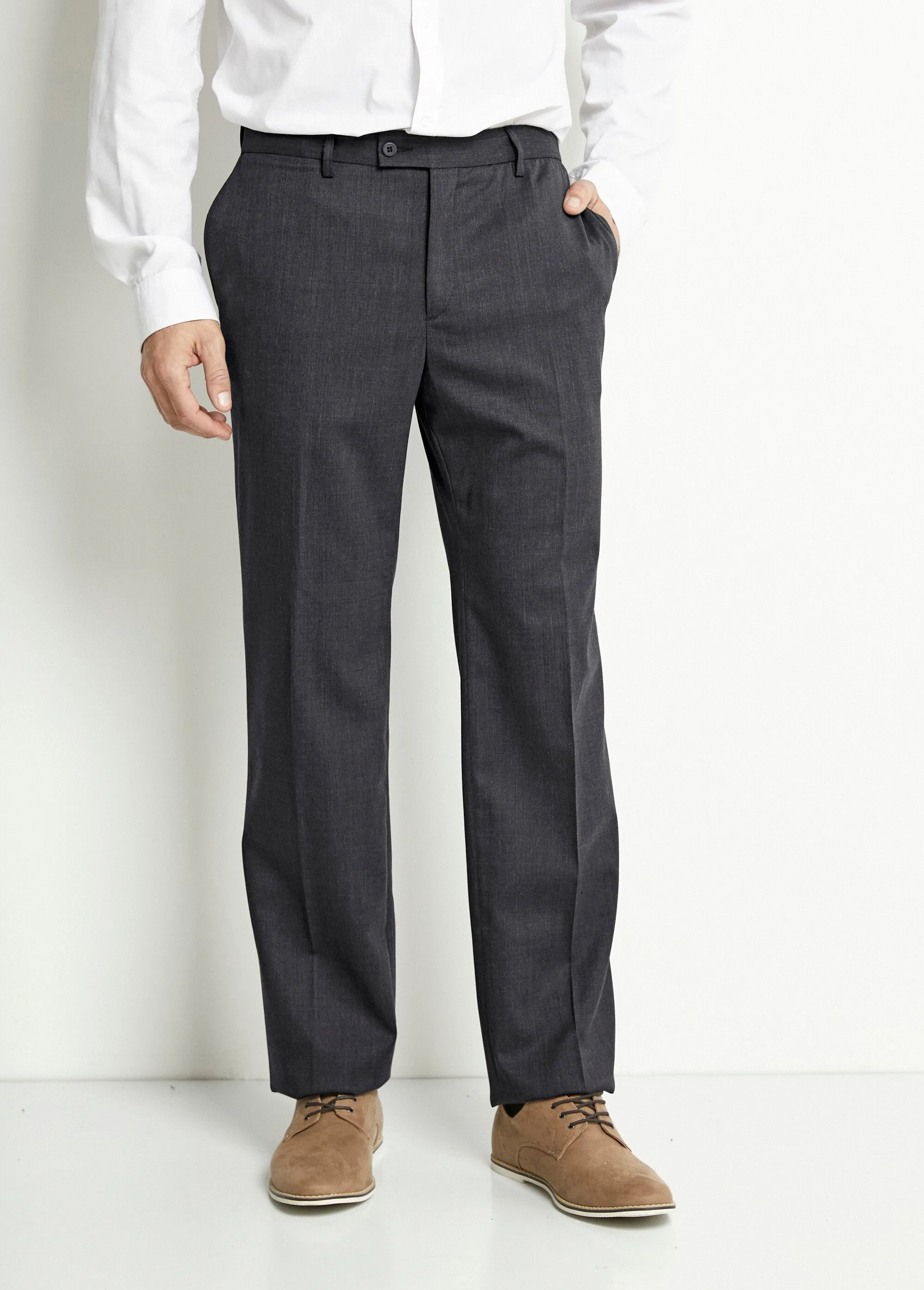 Invisible polywool adjustable belt pants