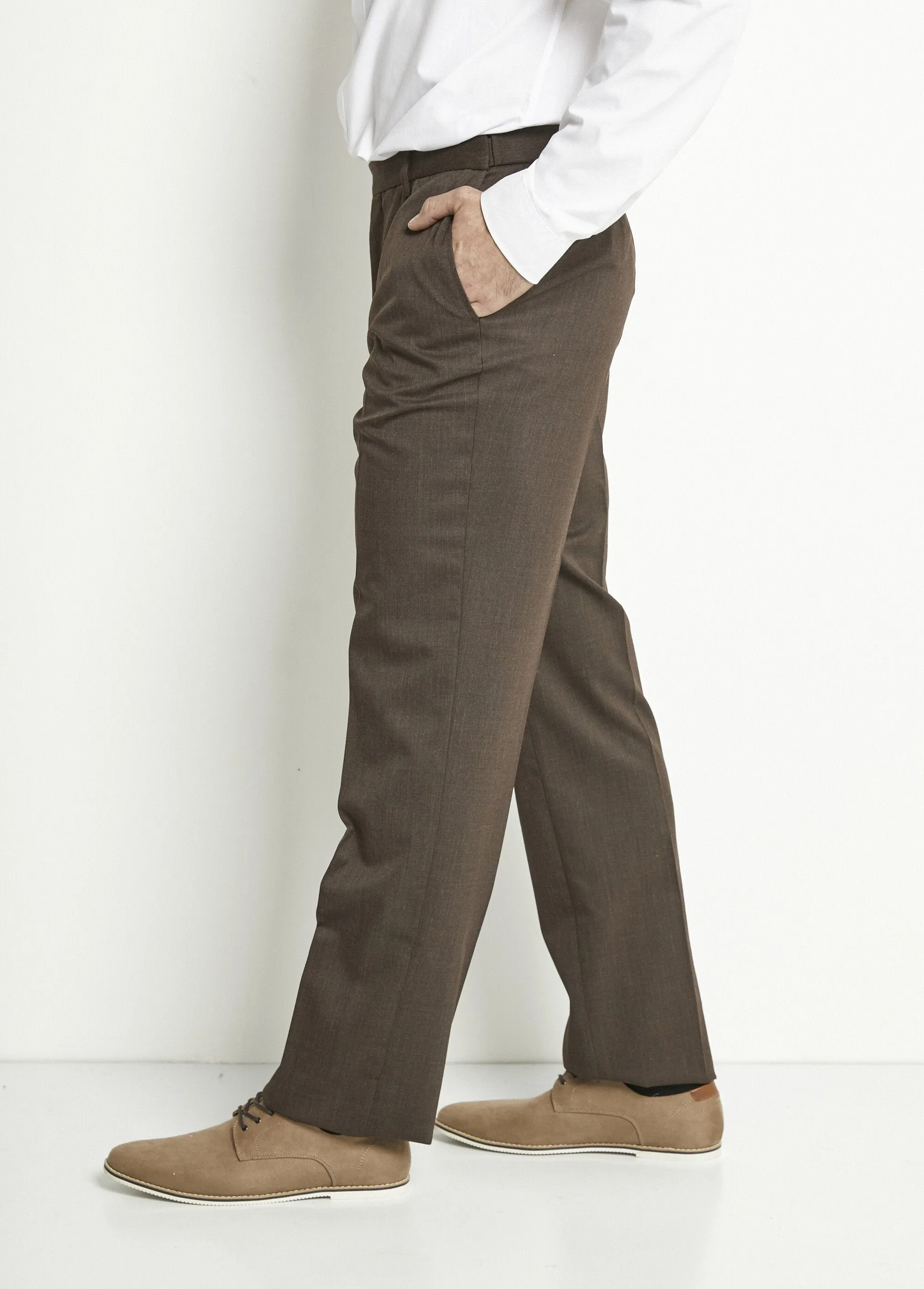 Invisible polywool adjustable belt pants