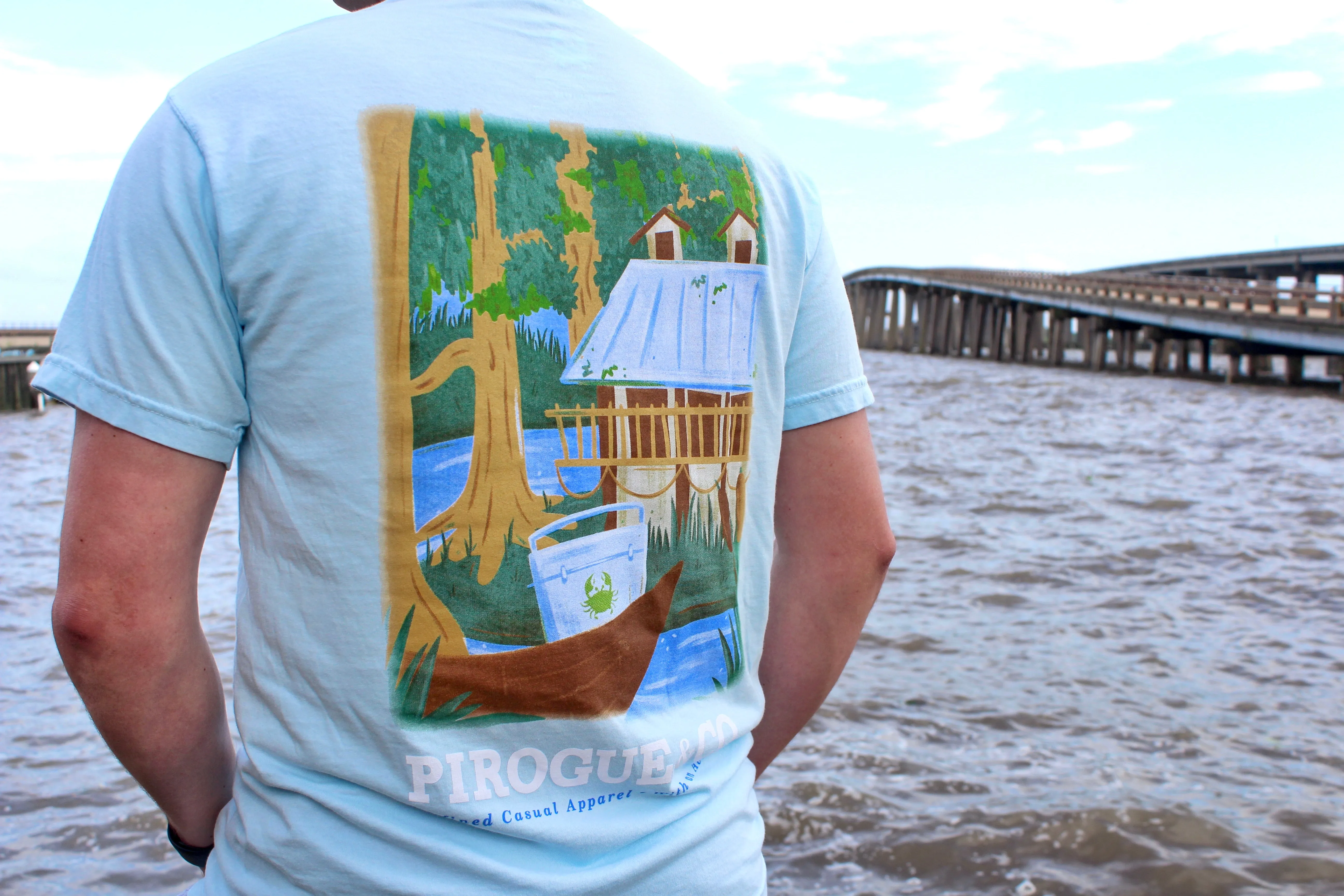 Isle Waters Crab Tee | Sky Blue