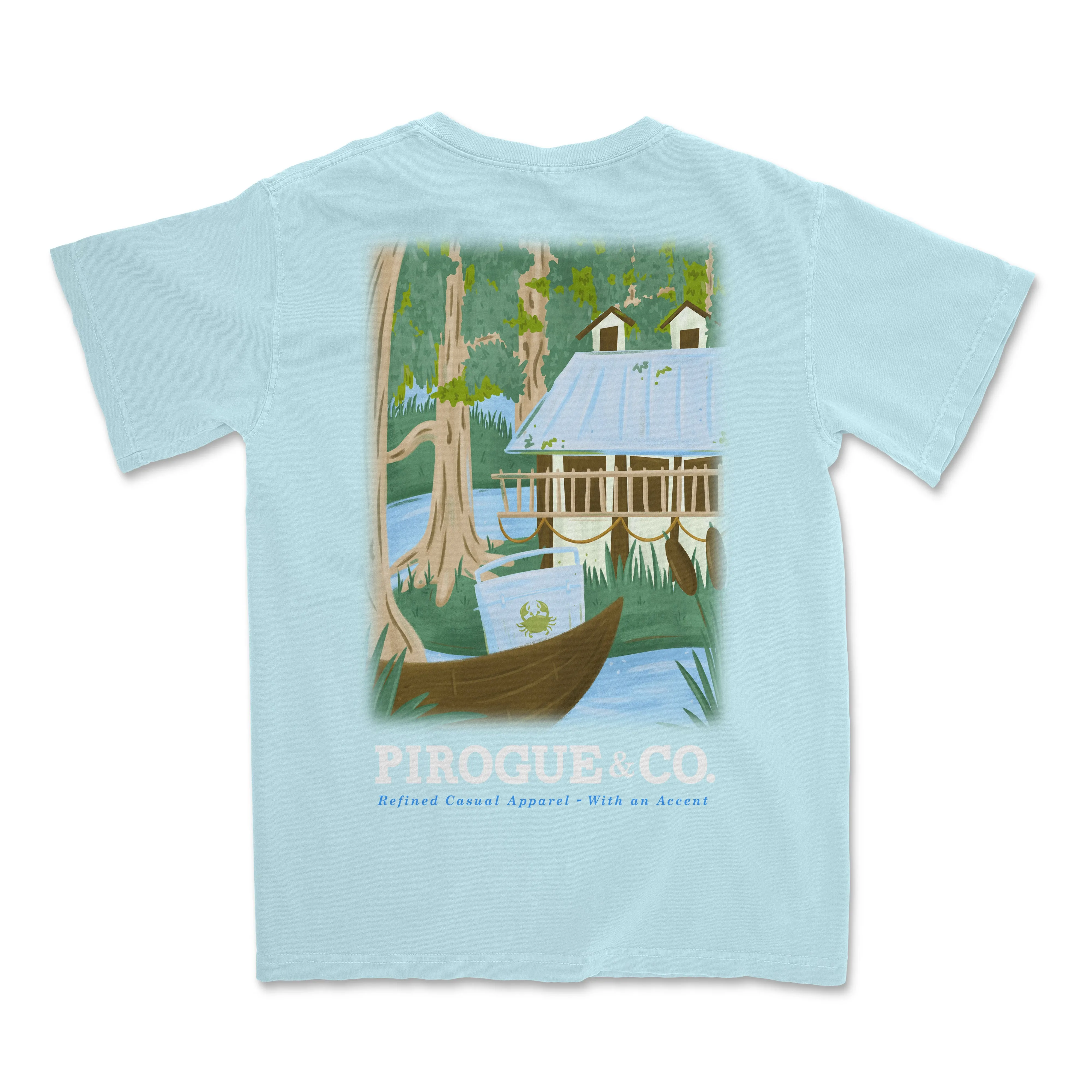 Isle Waters Crab Tee | Sky Blue