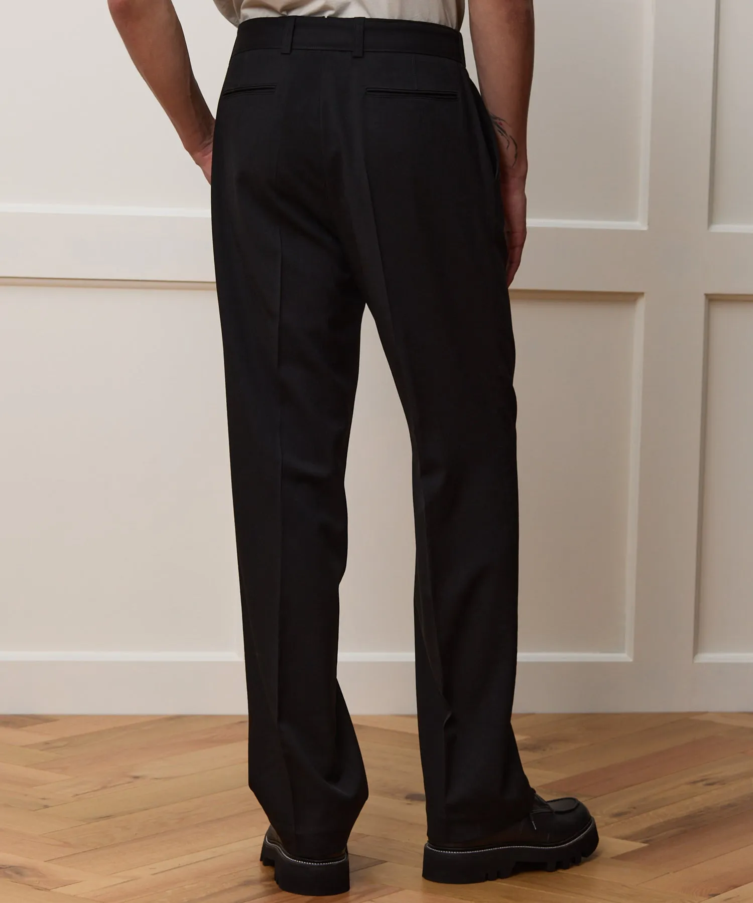 Italian Gabardine Self Belt Trouser
