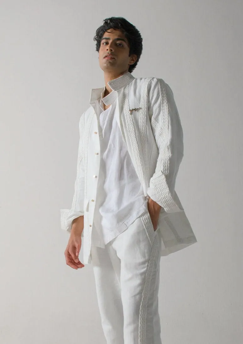 Ivory pin tuck jacket