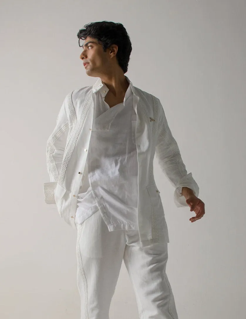 Ivory pin tuck jacket