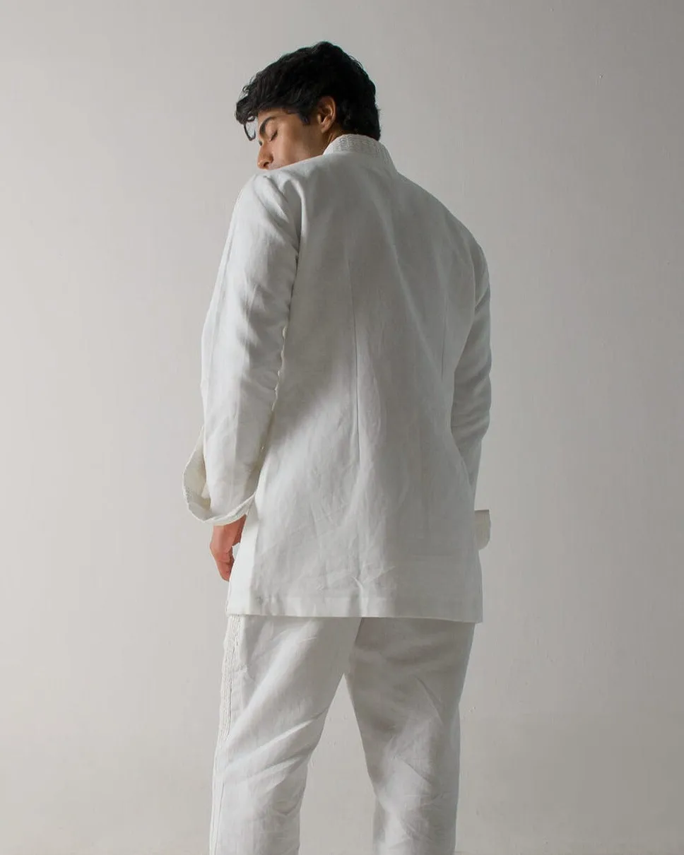 Ivory pin tuck jacket