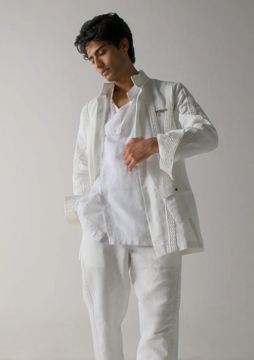Ivory pin tuck jacket