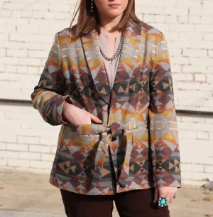 Jacquard Wrap Grey Mesa Jacket