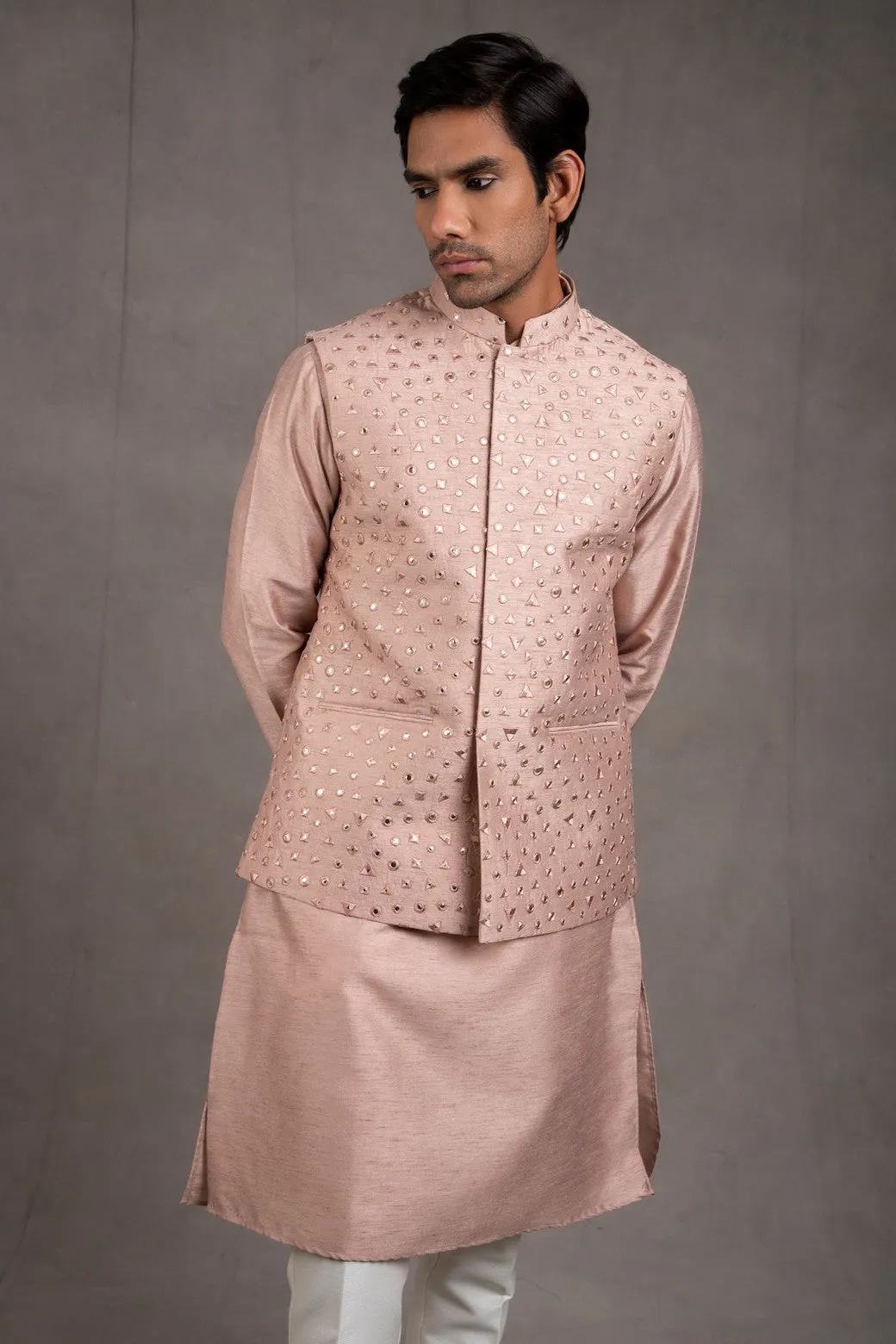 Jade Rose Embroidered Kurta-Jacket Set