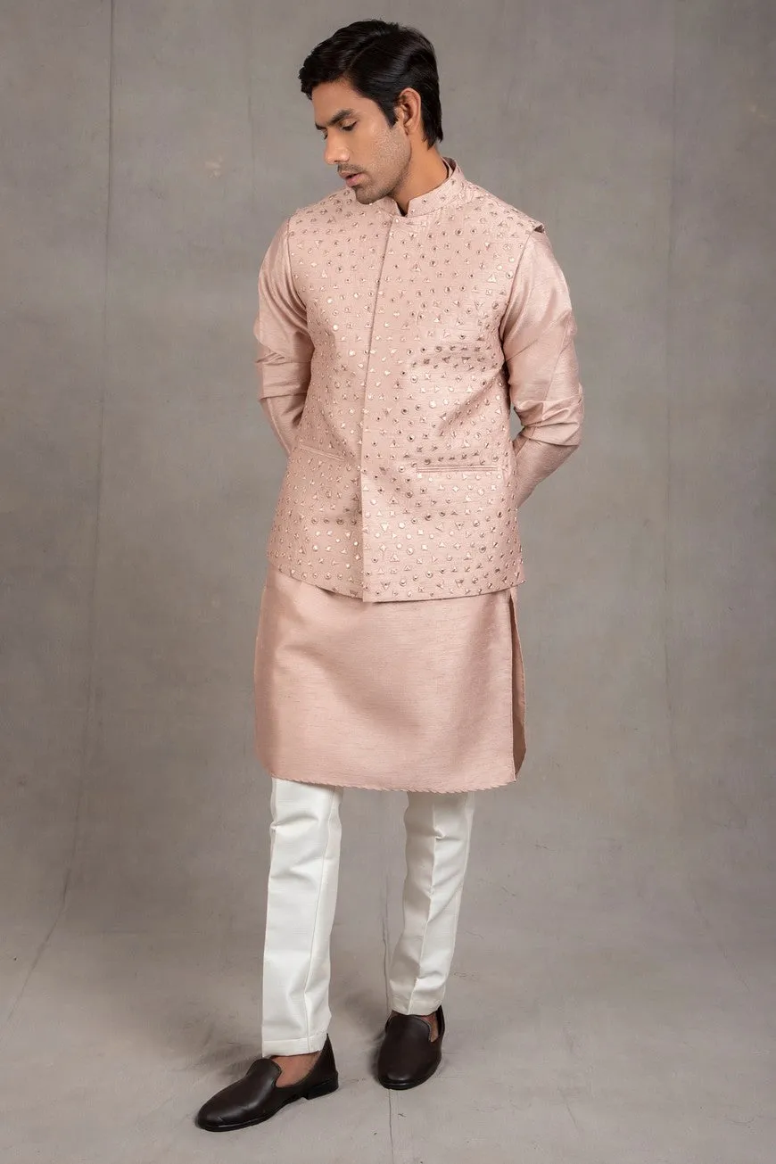 Jade Rose Embroidered Kurta-Jacket Set