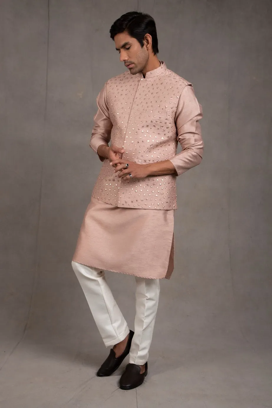 Jade Rose Embroidered Kurta-Jacket Set
