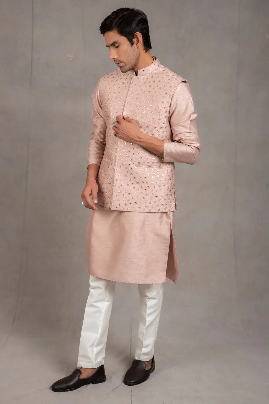 Jade Rose Embroidered Kurta-Jacket Set