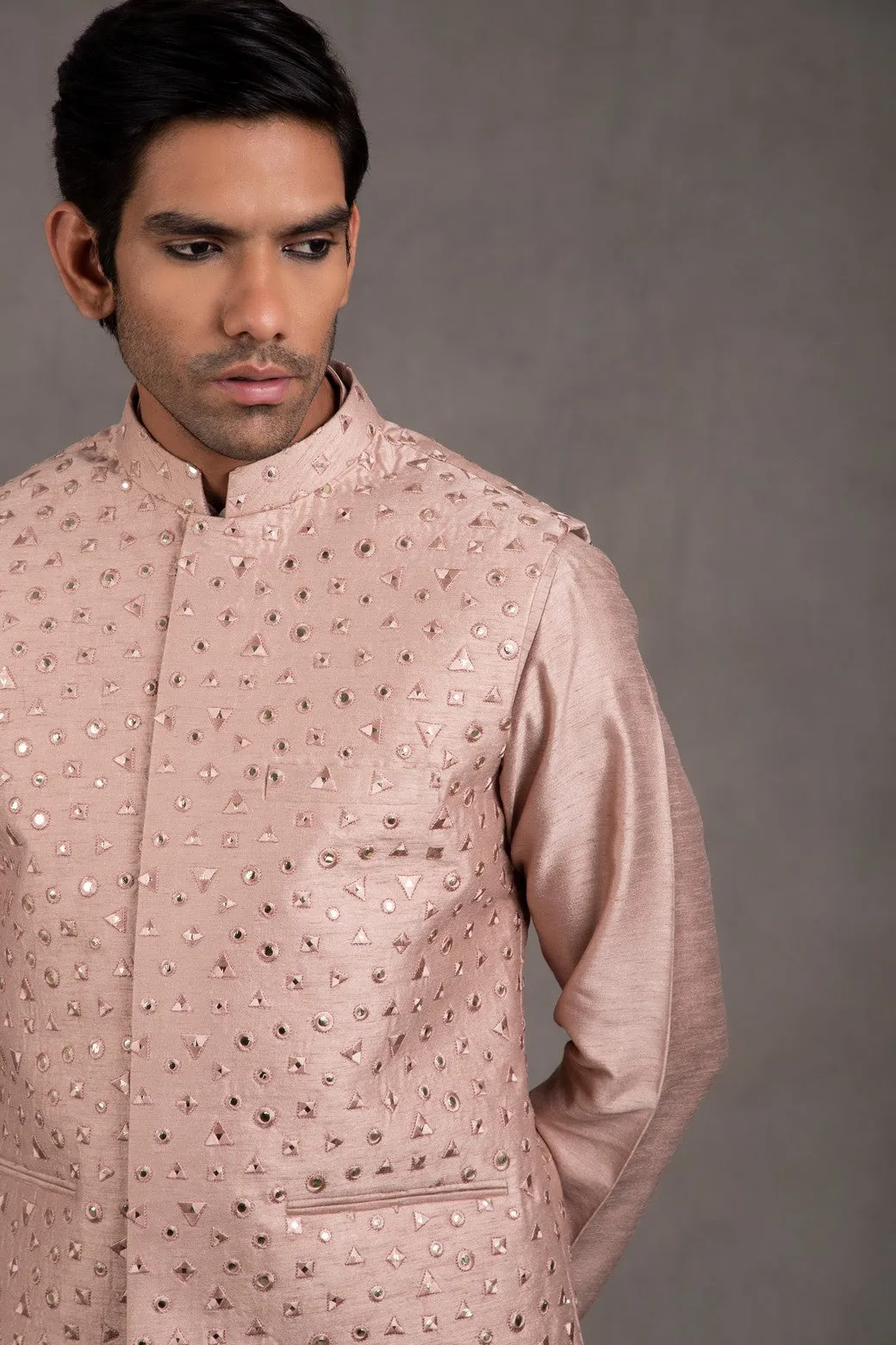 Jade Rose Embroidered Kurta-Jacket Set