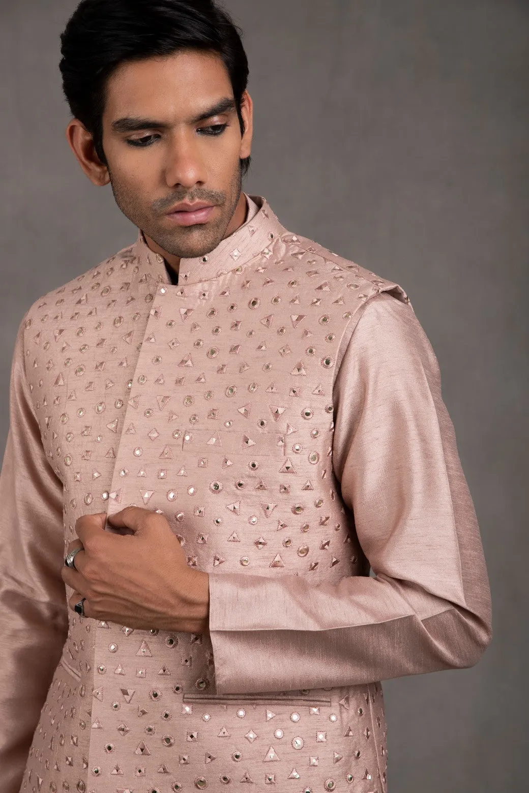 Jade Rose Embroidered Kurta-Jacket Set