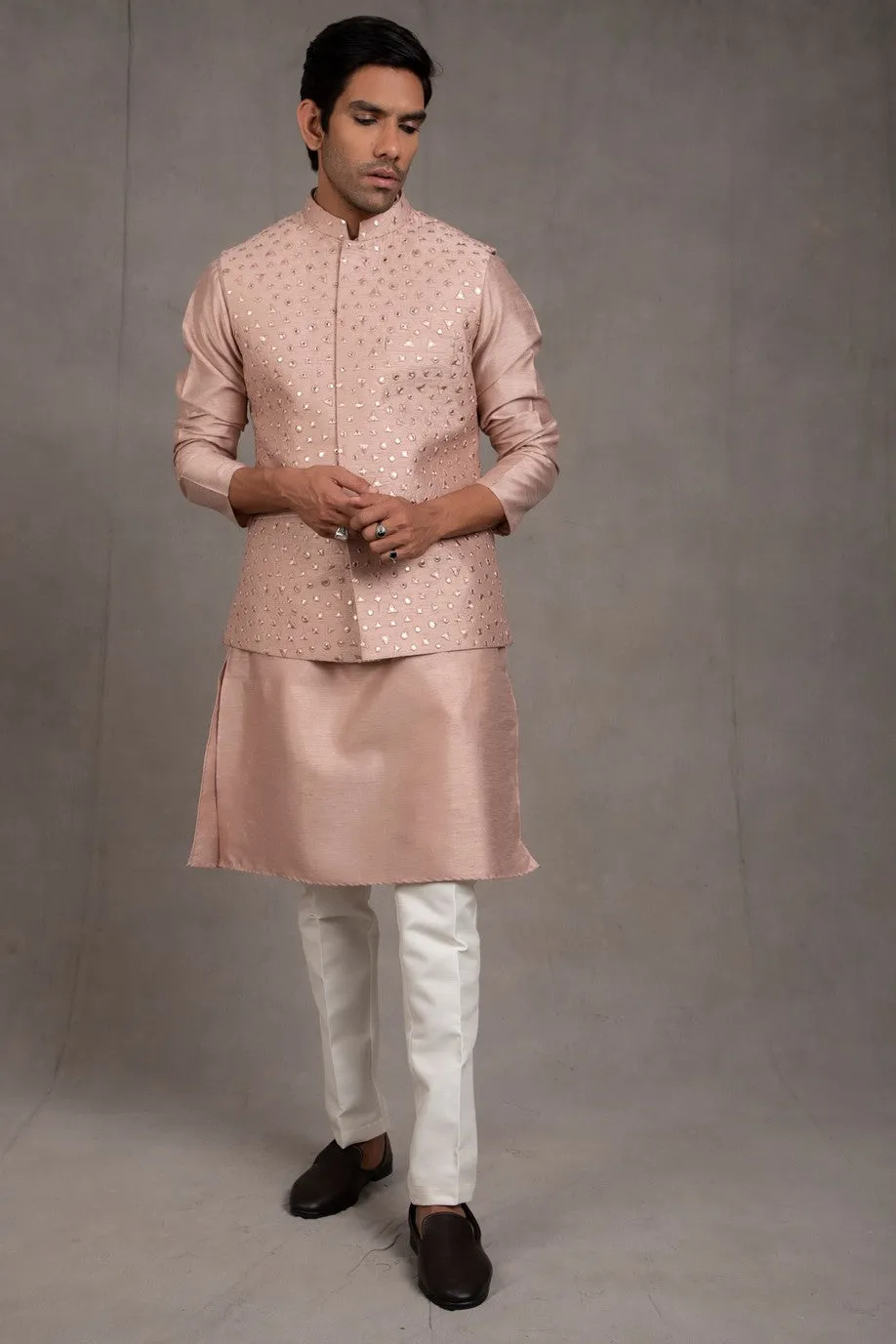 Jade Rose Embroidered Kurta-Jacket Set