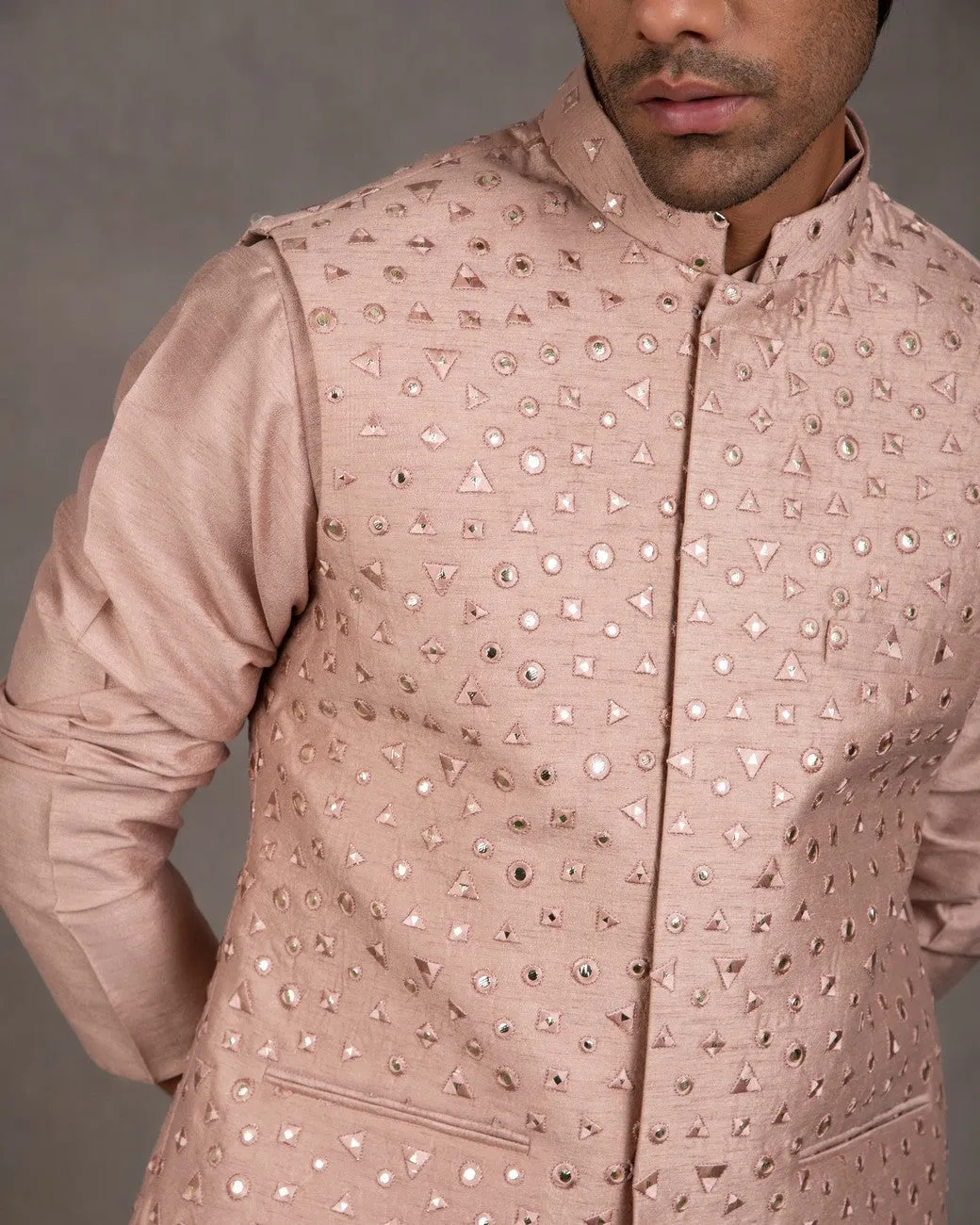 Jade Rose Embroidered Kurta-Jacket Set