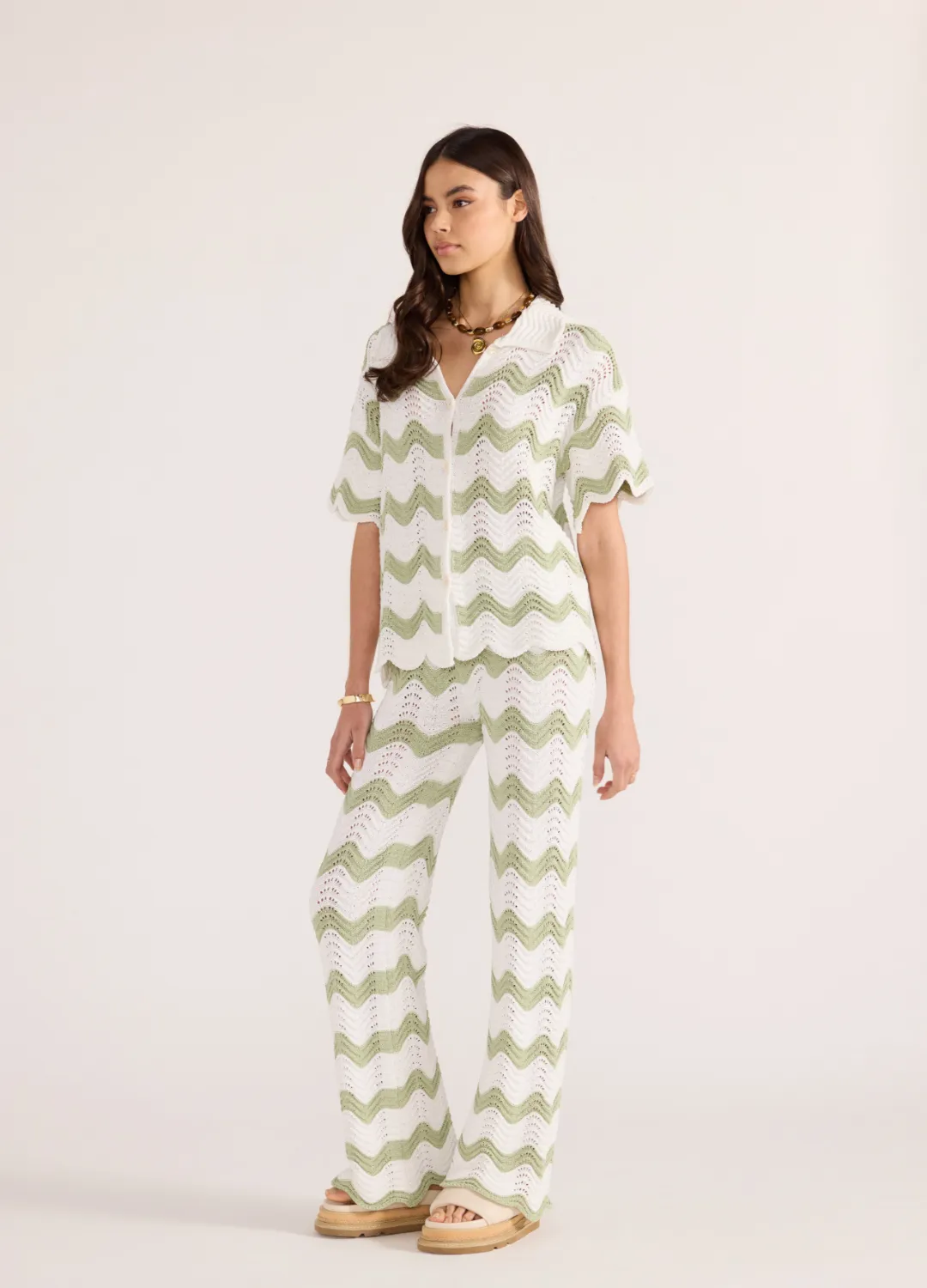 Jayden Crochet Wave Shirt