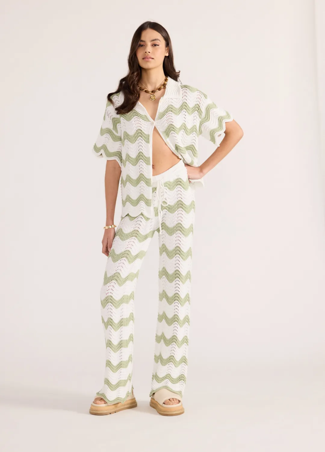Jayden Crochet Wave Shirt