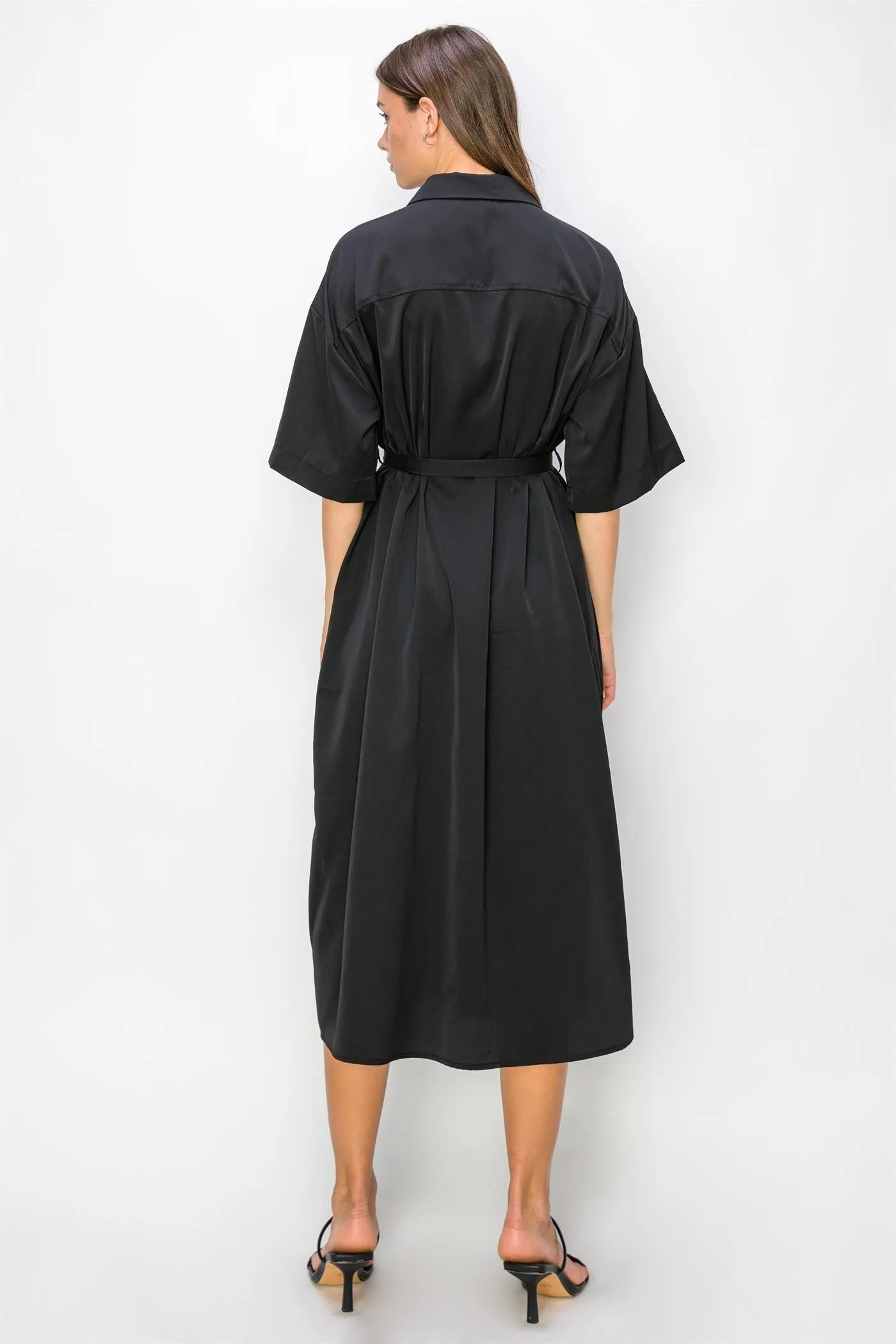 JENNY SHIRT DRESS - BLACK