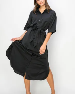 JENNY SHIRT DRESS - BLACK