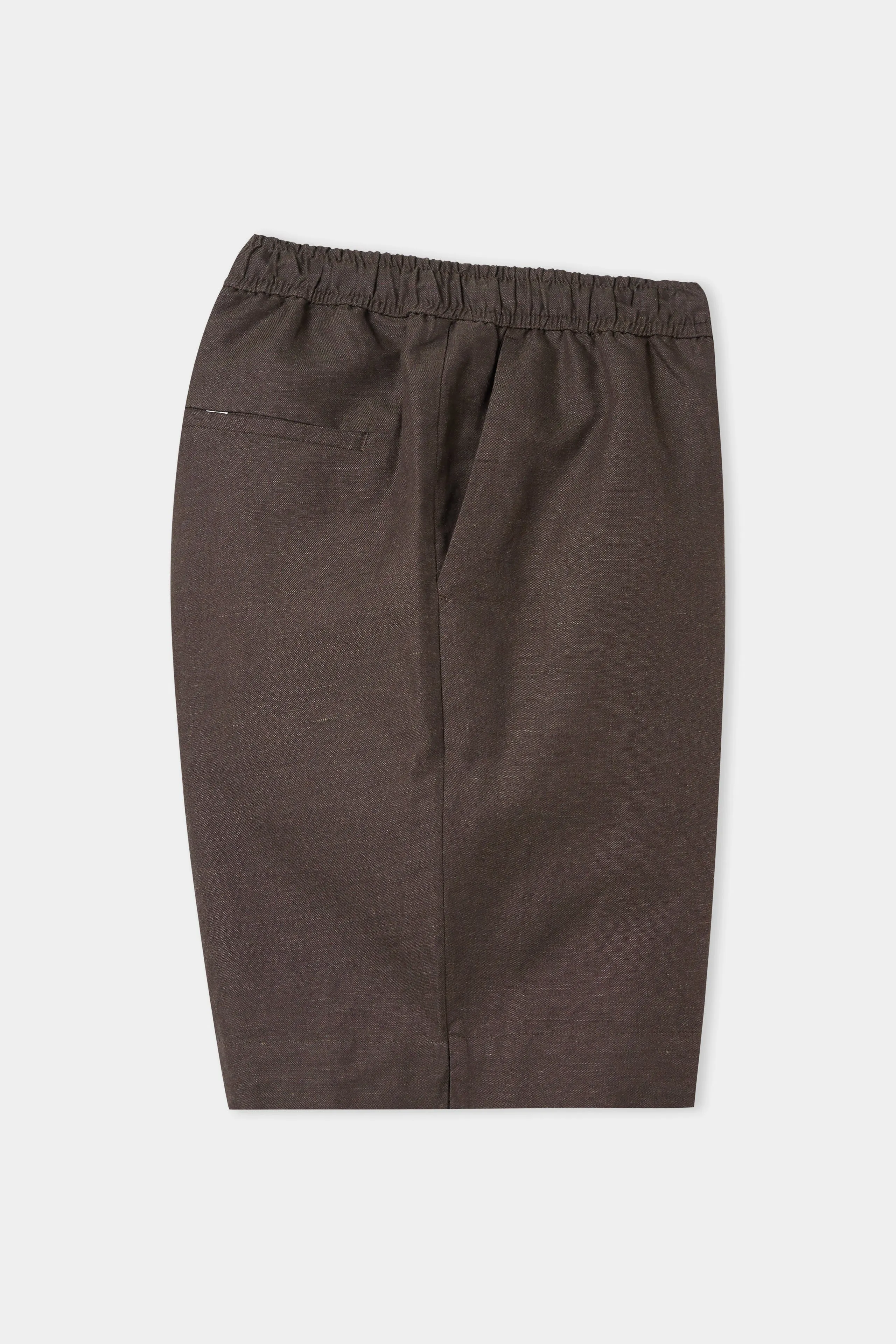 jim shorts in linen coffee