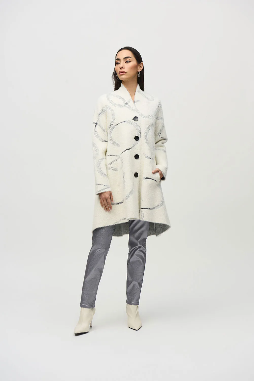 Joseph Ribkoff Abstract Jacquard Sweater Coat Jr244930