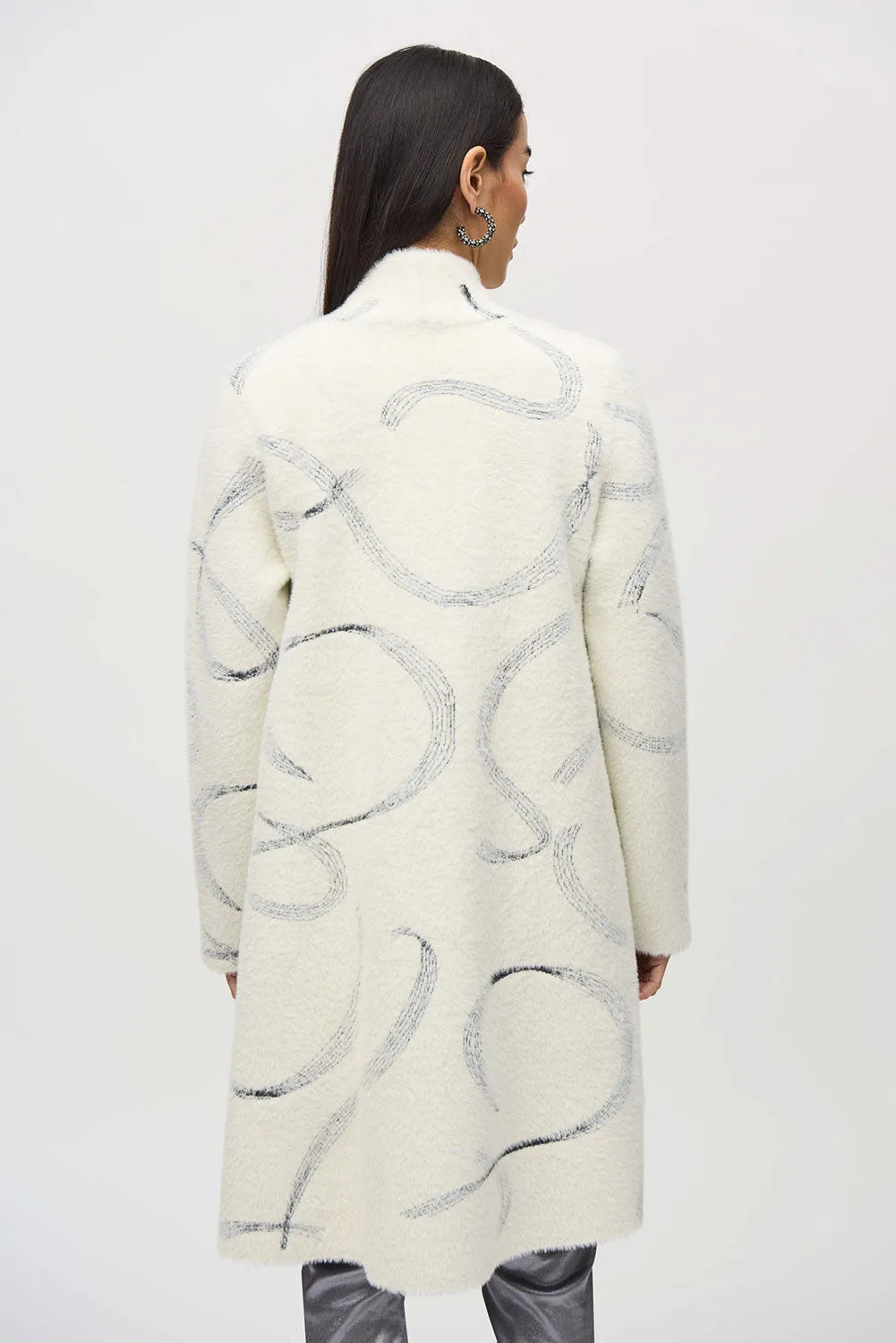 Joseph Ribkoff Abstract Jacquard Sweater Coat Jr244930