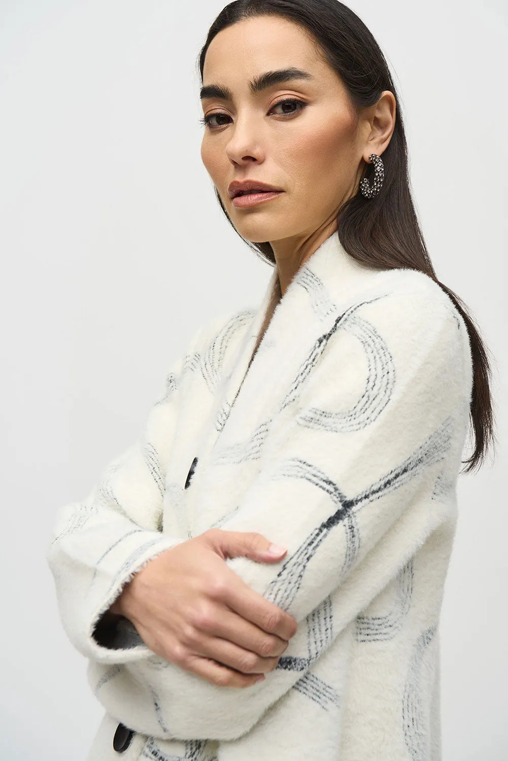 Joseph Ribkoff Abstract Jacquard Sweater Coat Jr244930