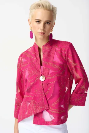 Joseph Ribkoff Jacquard Tropical Print Swing Jacket Jr242219