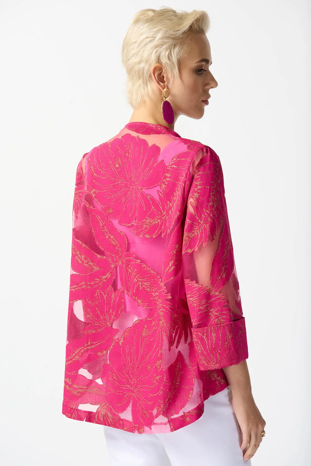 Joseph Ribkoff Jacquard Tropical Print Swing Jacket Jr242219