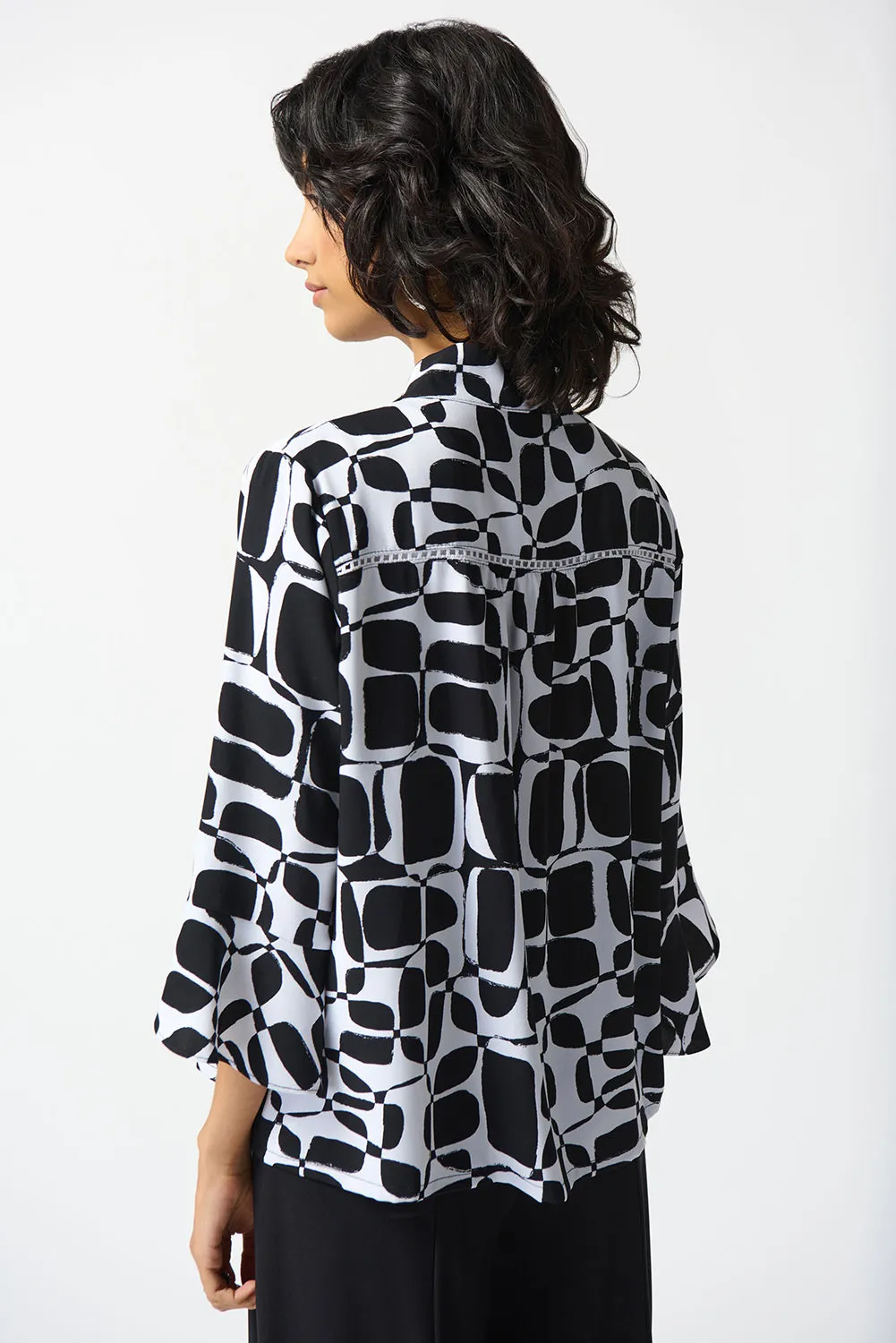 Joseph Ribkoff Woven Geometric Print Trapeze Blouse Jr242213