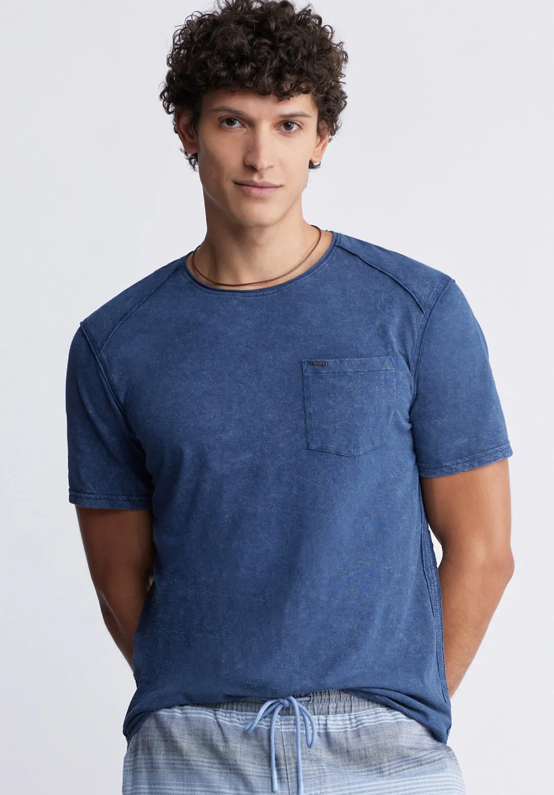 Kamizo Men's Pocket T-shirt in Whale Blue - BM24346