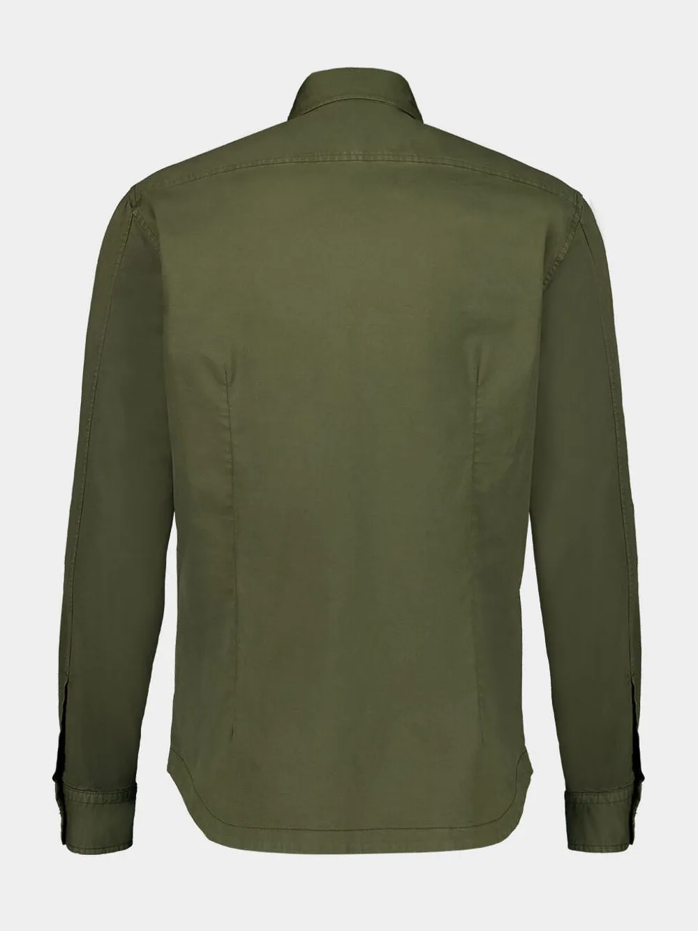 Khaki Cotton Overshirt with Pockets