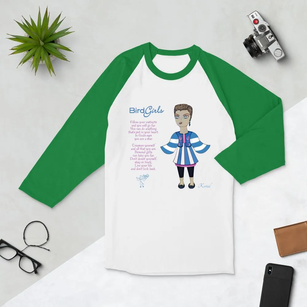 Korial 3/4 sleeve raglan shirt