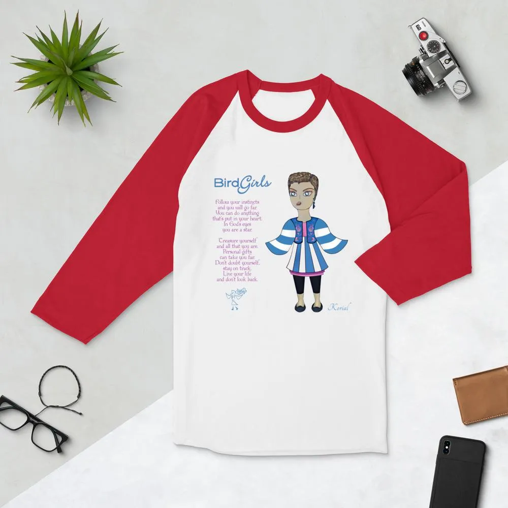 Korial 3/4 sleeve raglan shirt