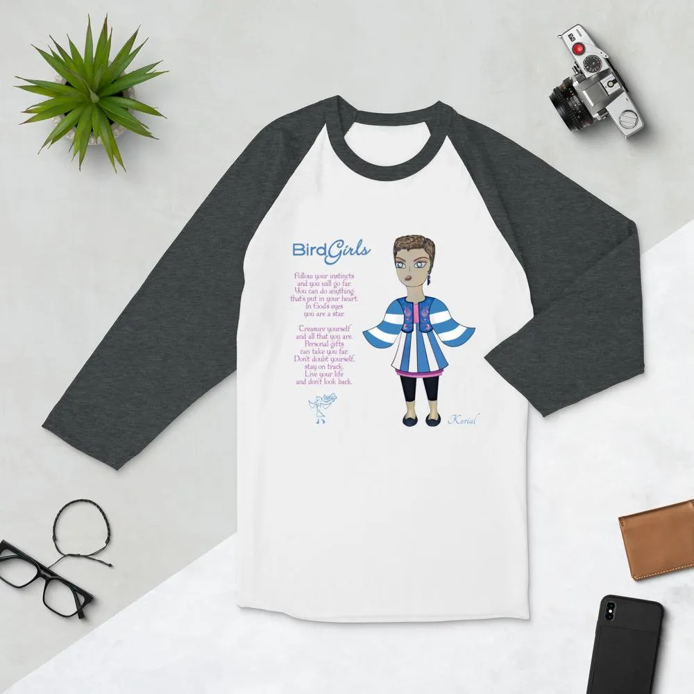 Korial 3/4 sleeve raglan shirt